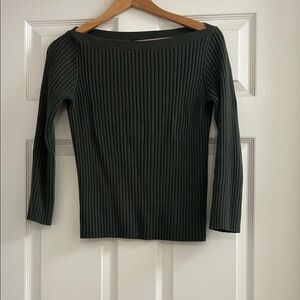 Theory Olive Boatneck Knit Top